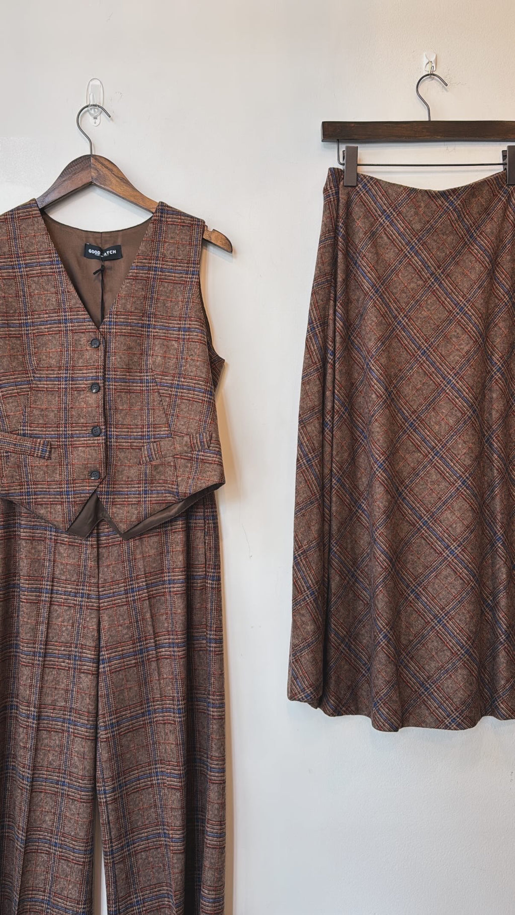 Tartan Rust Flannel Stretch Skirt