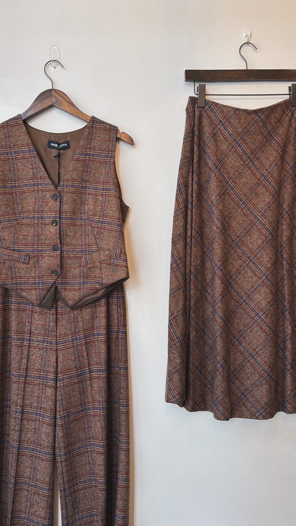 Tartan Rust Flannel Stretch Skirt