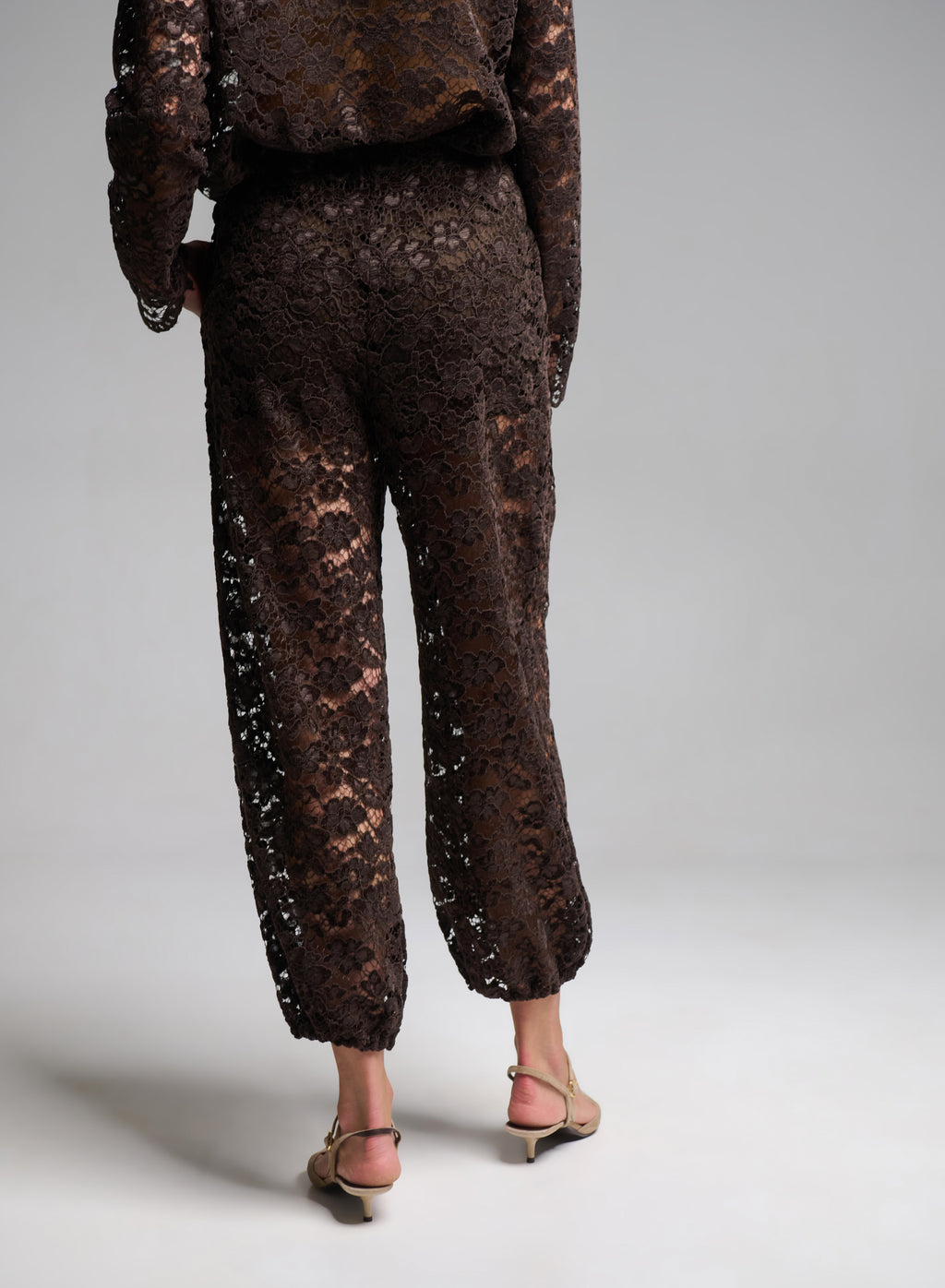 Opaline Brown Lace Balloon Pant