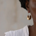 Drop Hoop Recycled  Brass Gold-Plated