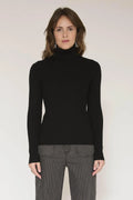 Klark Sweater| Black turtle neck ribbed sweater