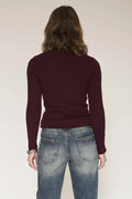 Klark Sweater| Wine turtle neck ribbed sweater