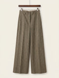 Plaid Menswear Inspired Wide-Leg Pant