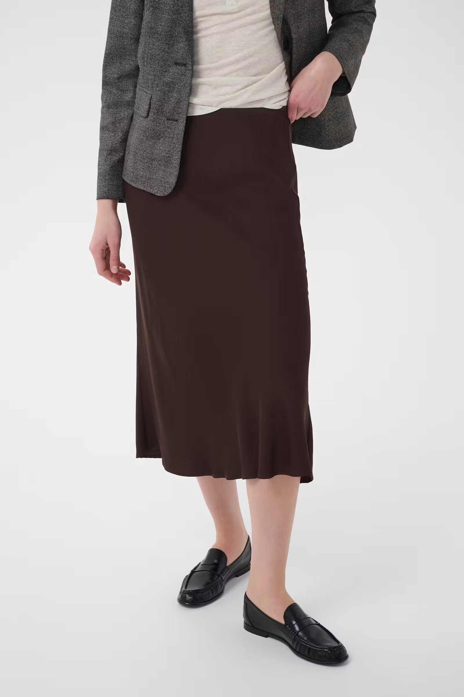 Candice Brown Silk Skirt