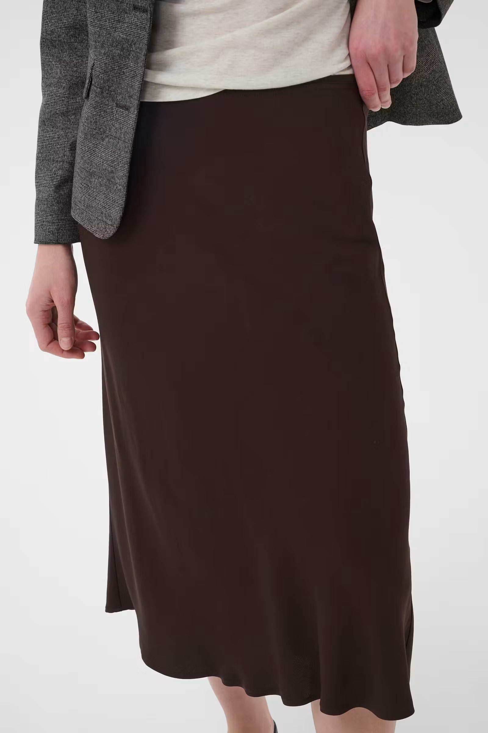 Candice Brown Silk Skirt