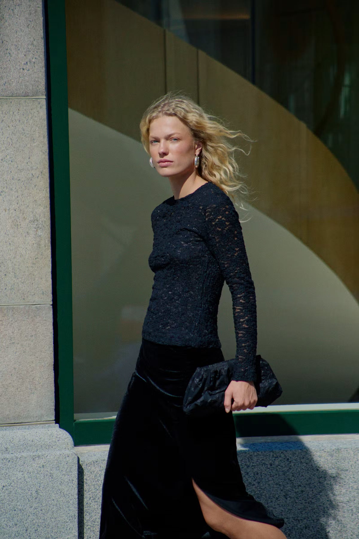 Venetia Black Lace Pullover