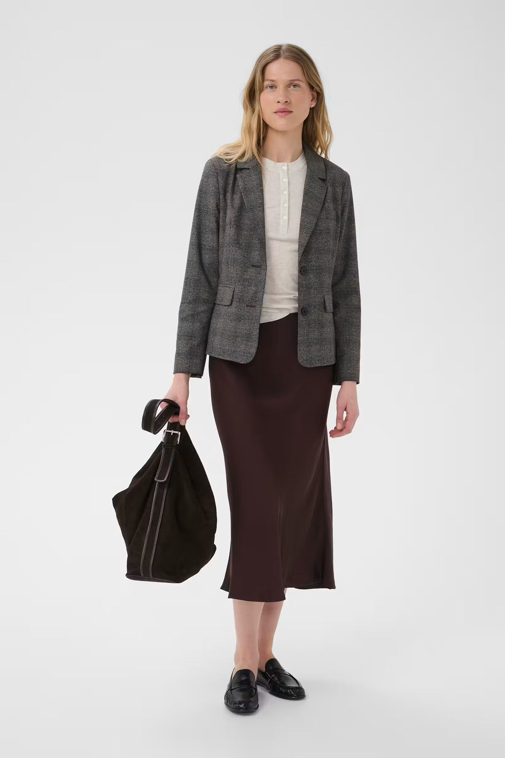 Candice Brown Silk Skirt