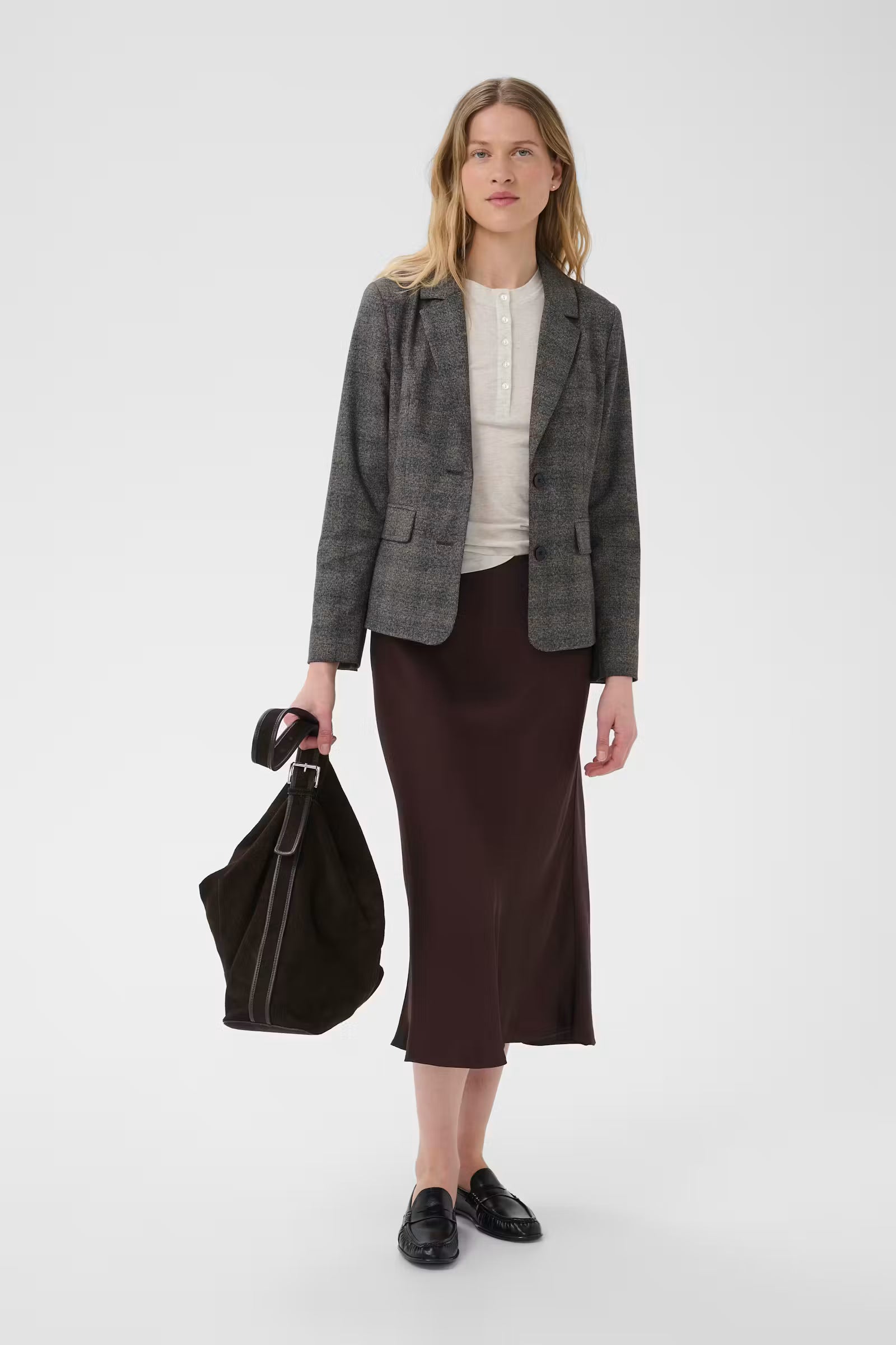 Candice Brown Silk Skirt