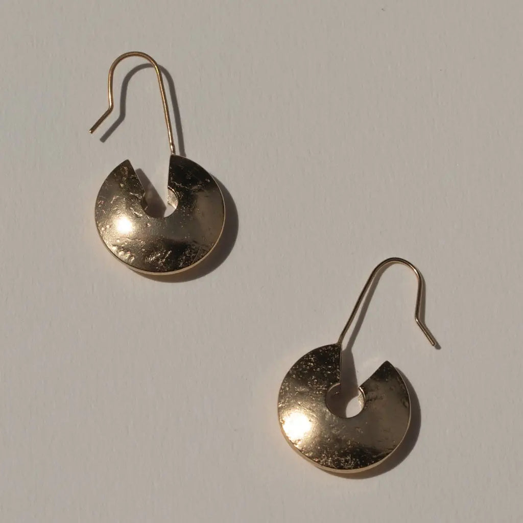 Drop Hoop Recycled  Brass Gold-Plated
