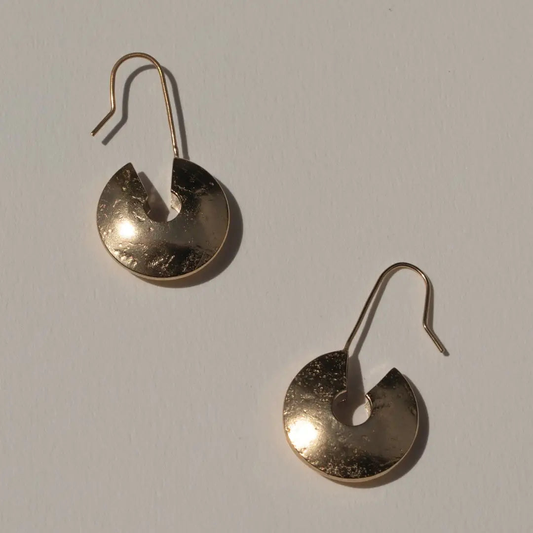 Drop Hoop Recycled  Brass Gold-Plated