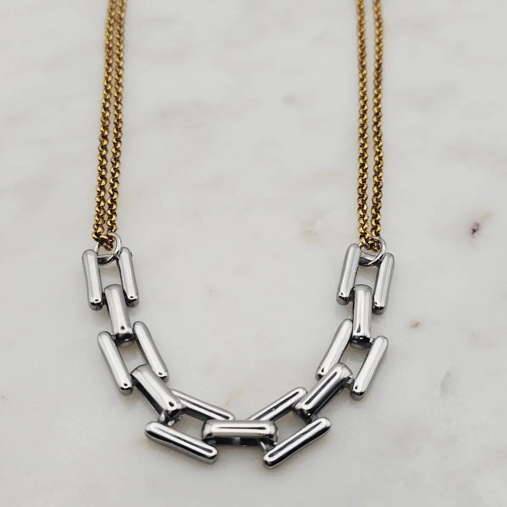 Two Tone Link 18K SS