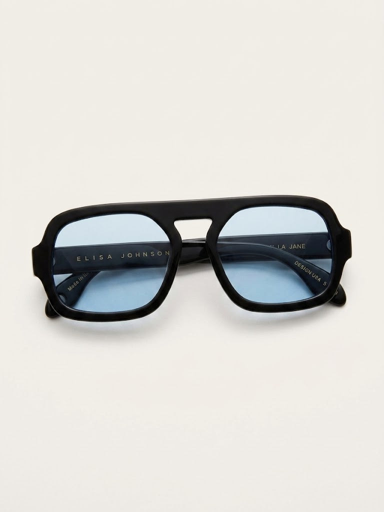 Jane Dark Brown with Blue Lens