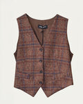 Tartan Rust Flannel Stretch Vest