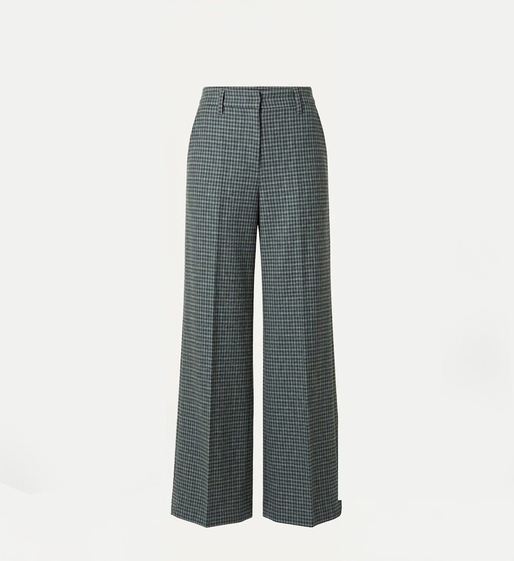 Blue Houndstooth Strech Trouser