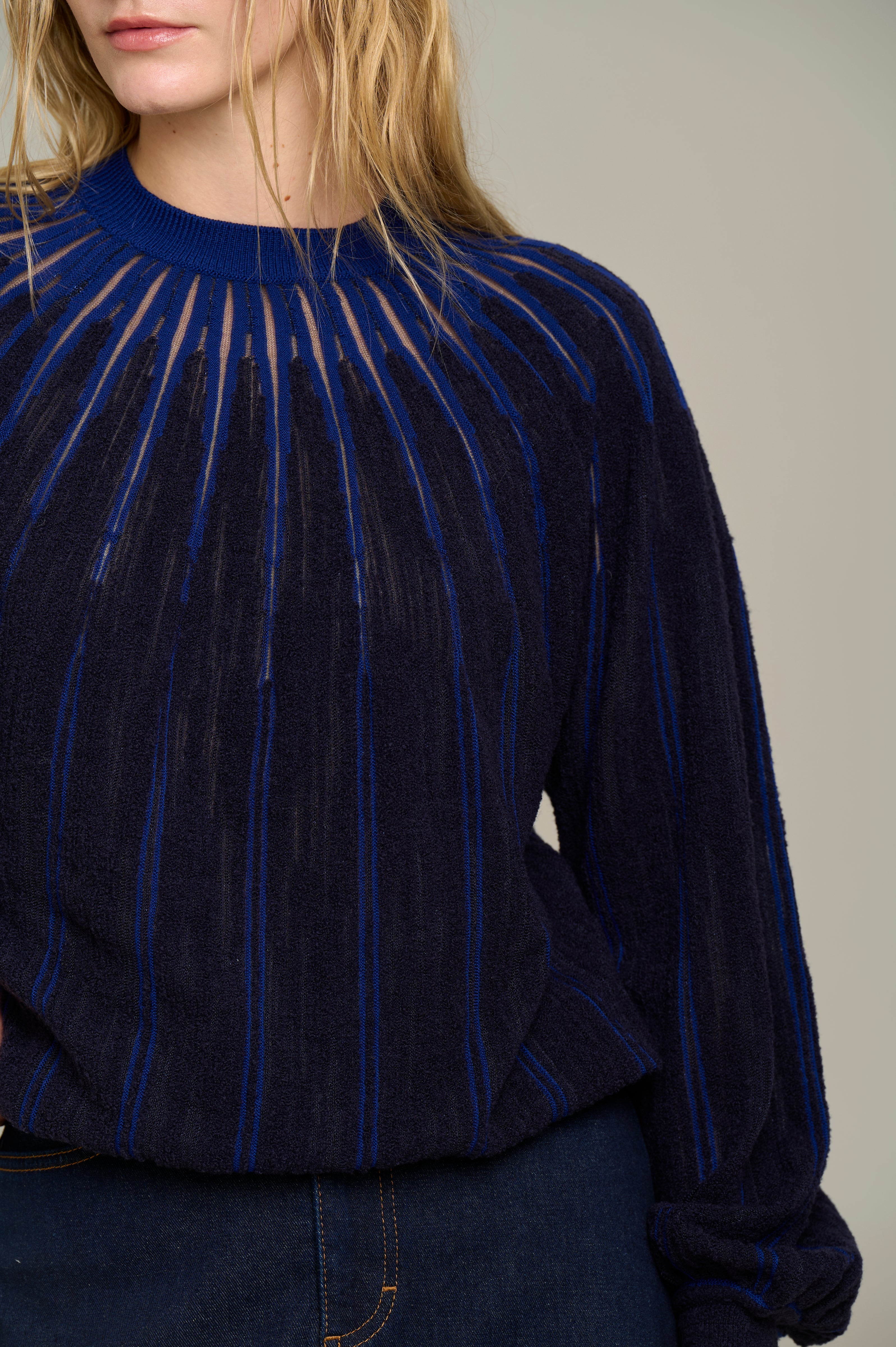 Black and Cobalt Stripe Sweater
