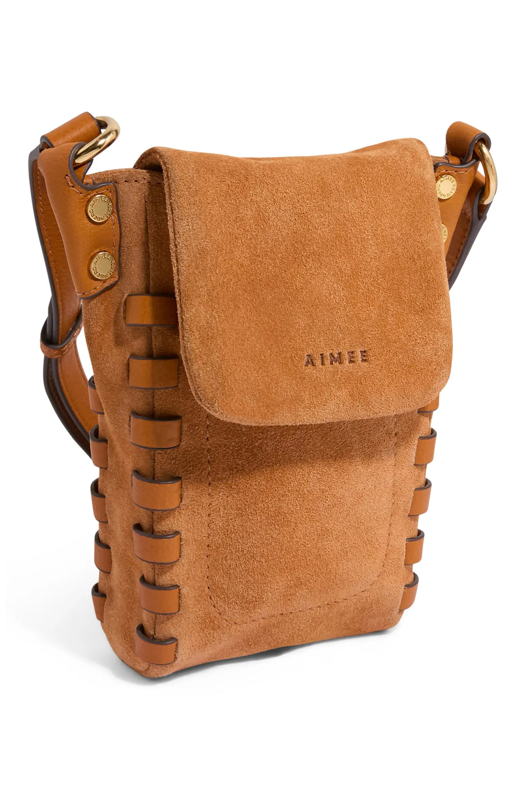 Zen Crossbody Phone Caramel Suede