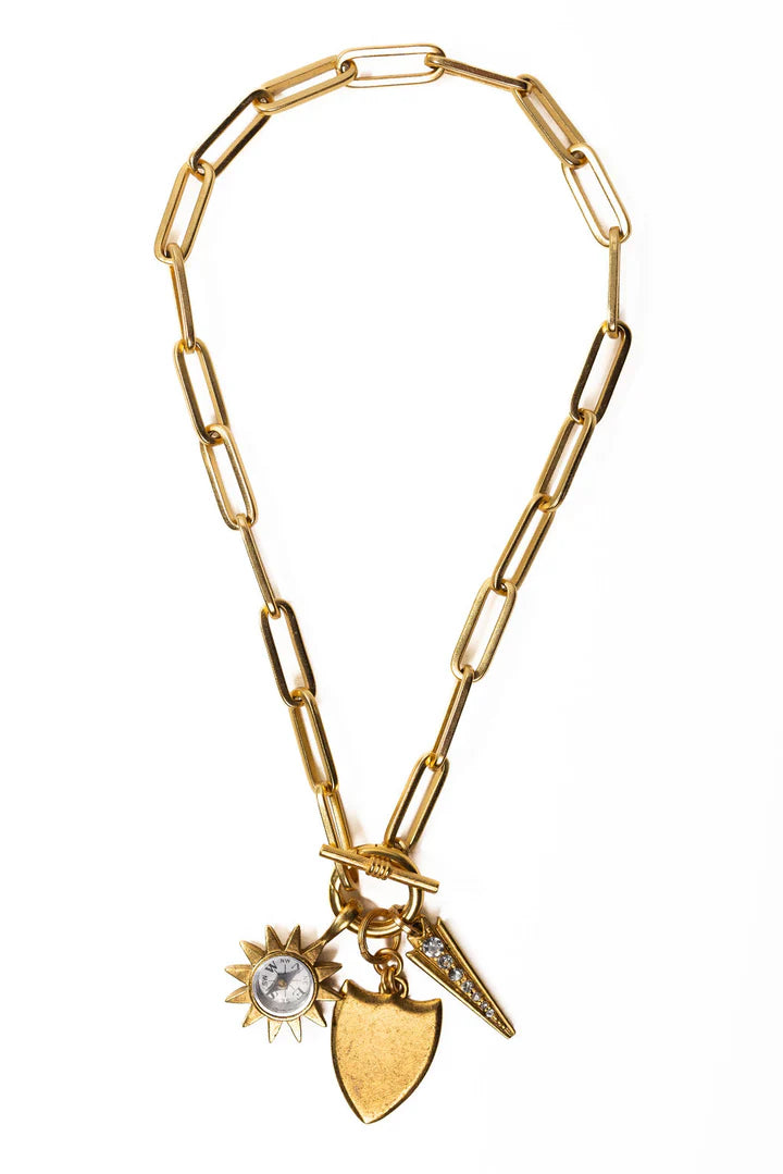 Elizabeth Cole Rylee Necklace | Chunky Gold Charm Necklace
