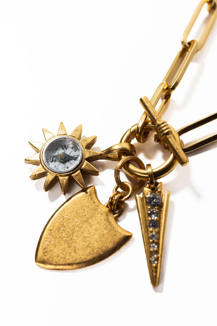Elizabeth Cole Rylee Necklace | Chunky Gold Charm Necklace