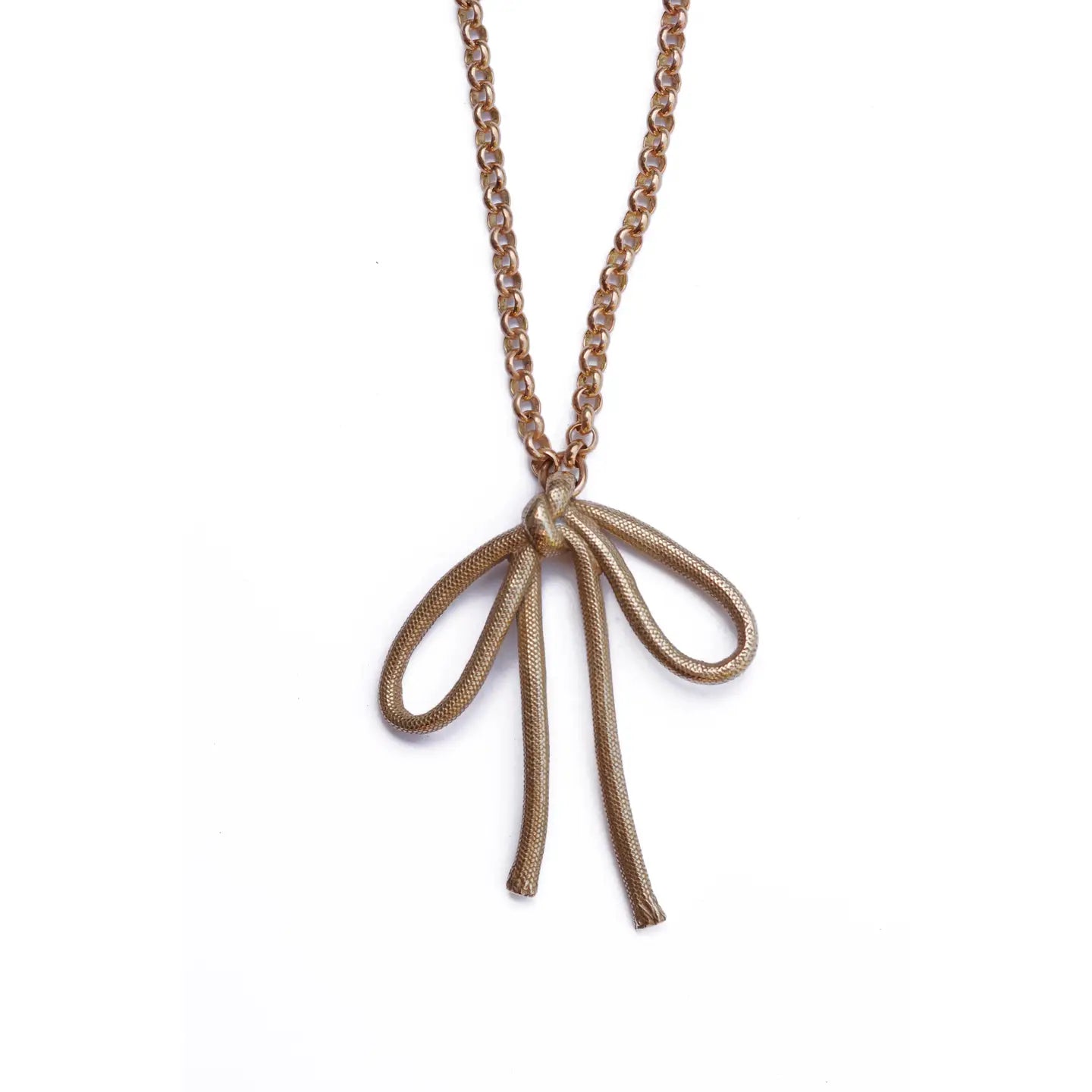 Brass Little Bow Necklace