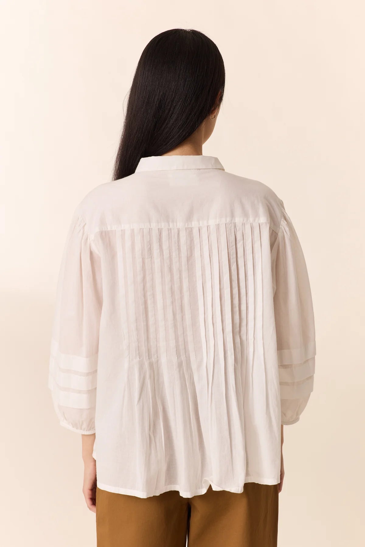 Chimi Shirt | Relaxed Fit Cotton Pleated Button Down