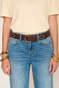 Leather Brass/Turquoise Belt