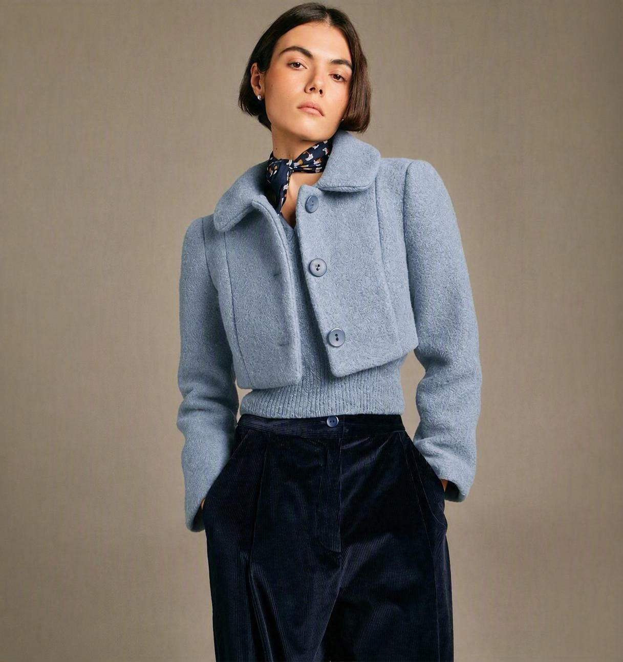 Compas Wool Cropped Jacket