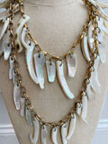 Vintage Mother of Pearl long chain necklace
