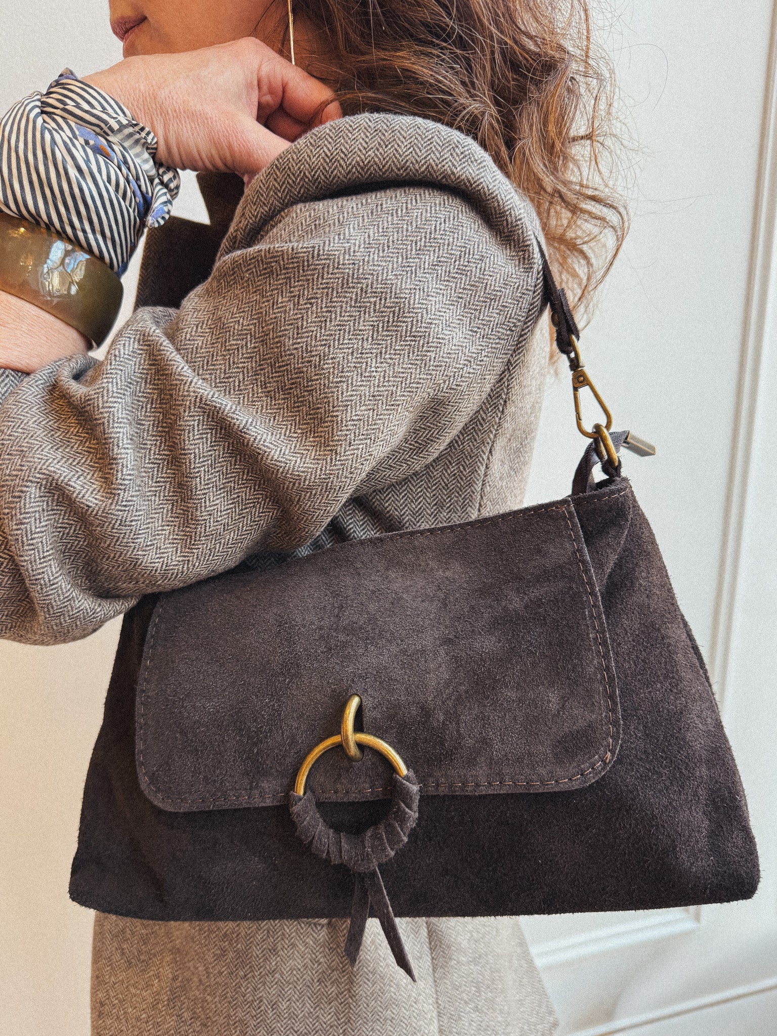 Bialina Suede Bag - Chocolate