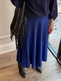 Cobalt Blue A-line Knit Maxi Skirt