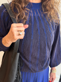Black and Cobalt Stripe Sweater