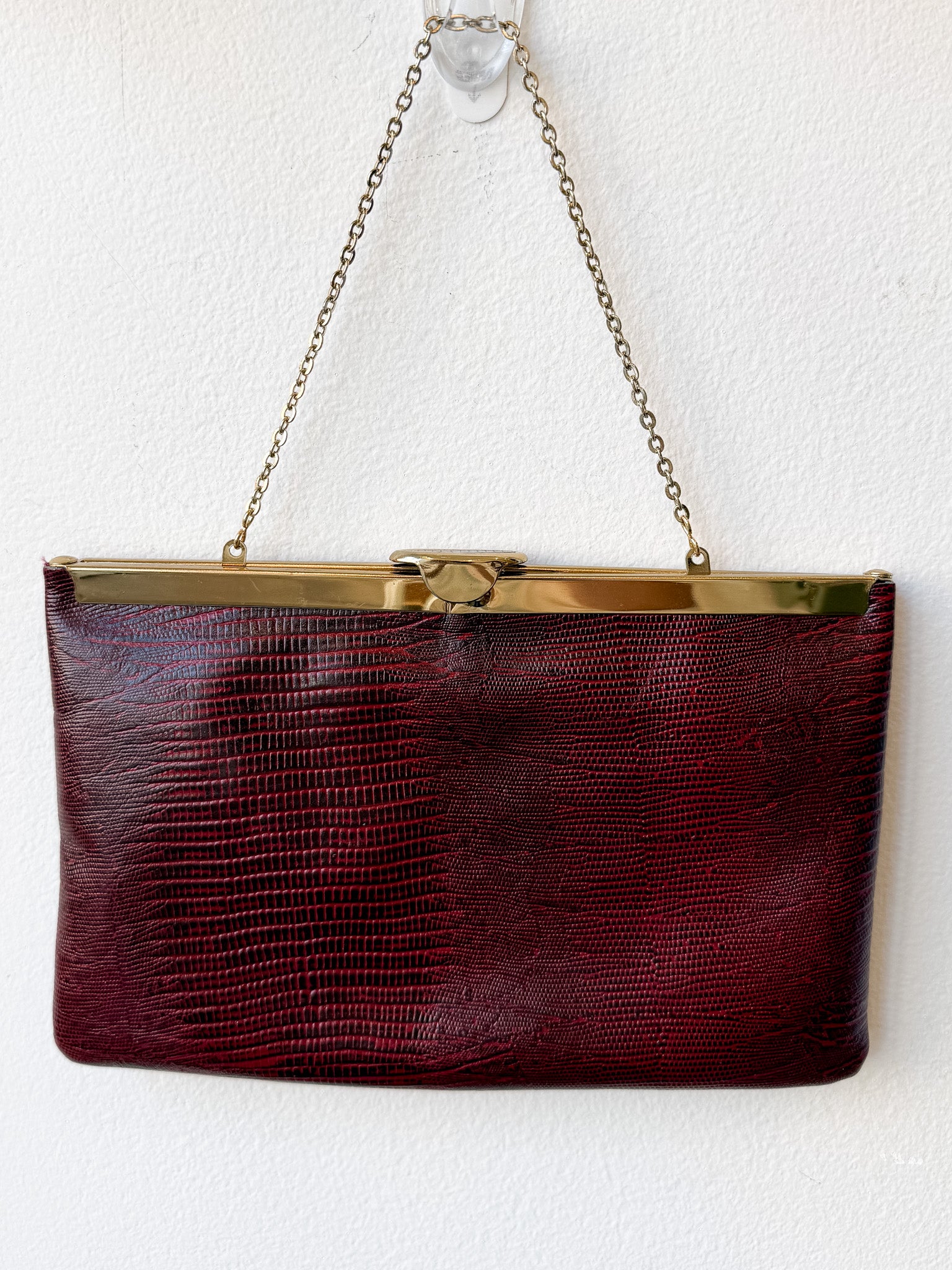 SFA Maroon Etra Leather Clutch