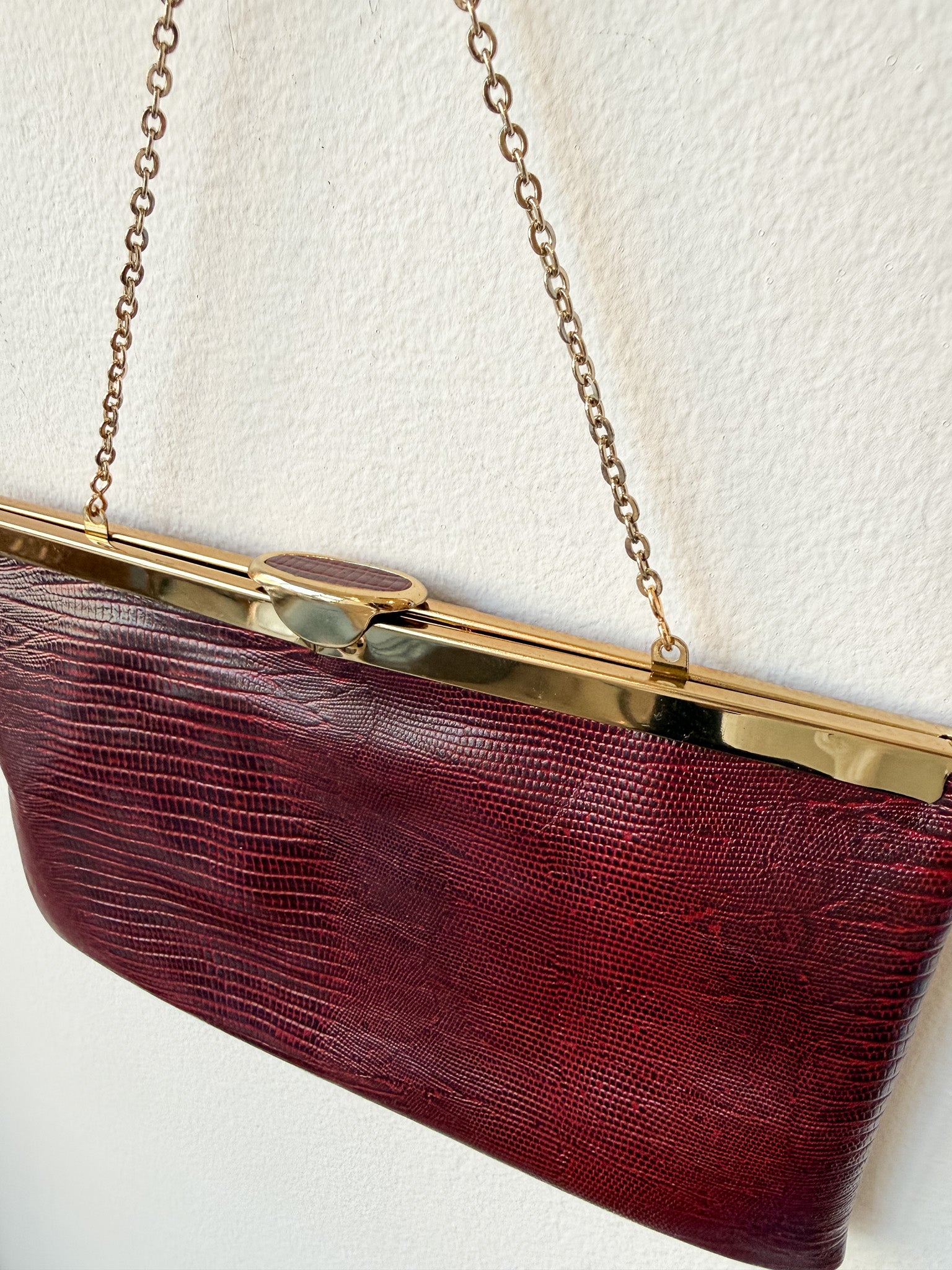 SFA Maroon Etra Leather Clutch