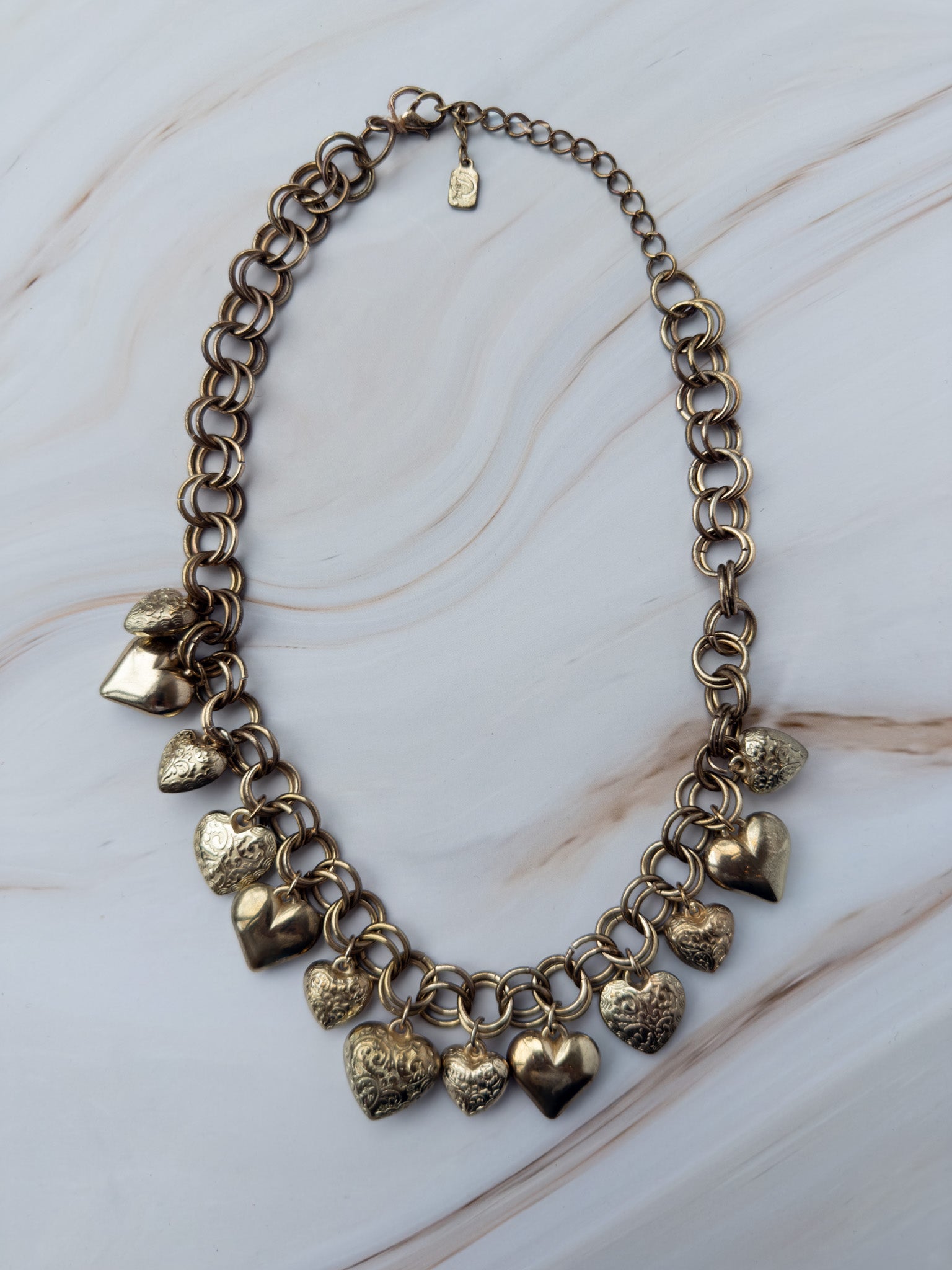 Signed French Hearts Necklace