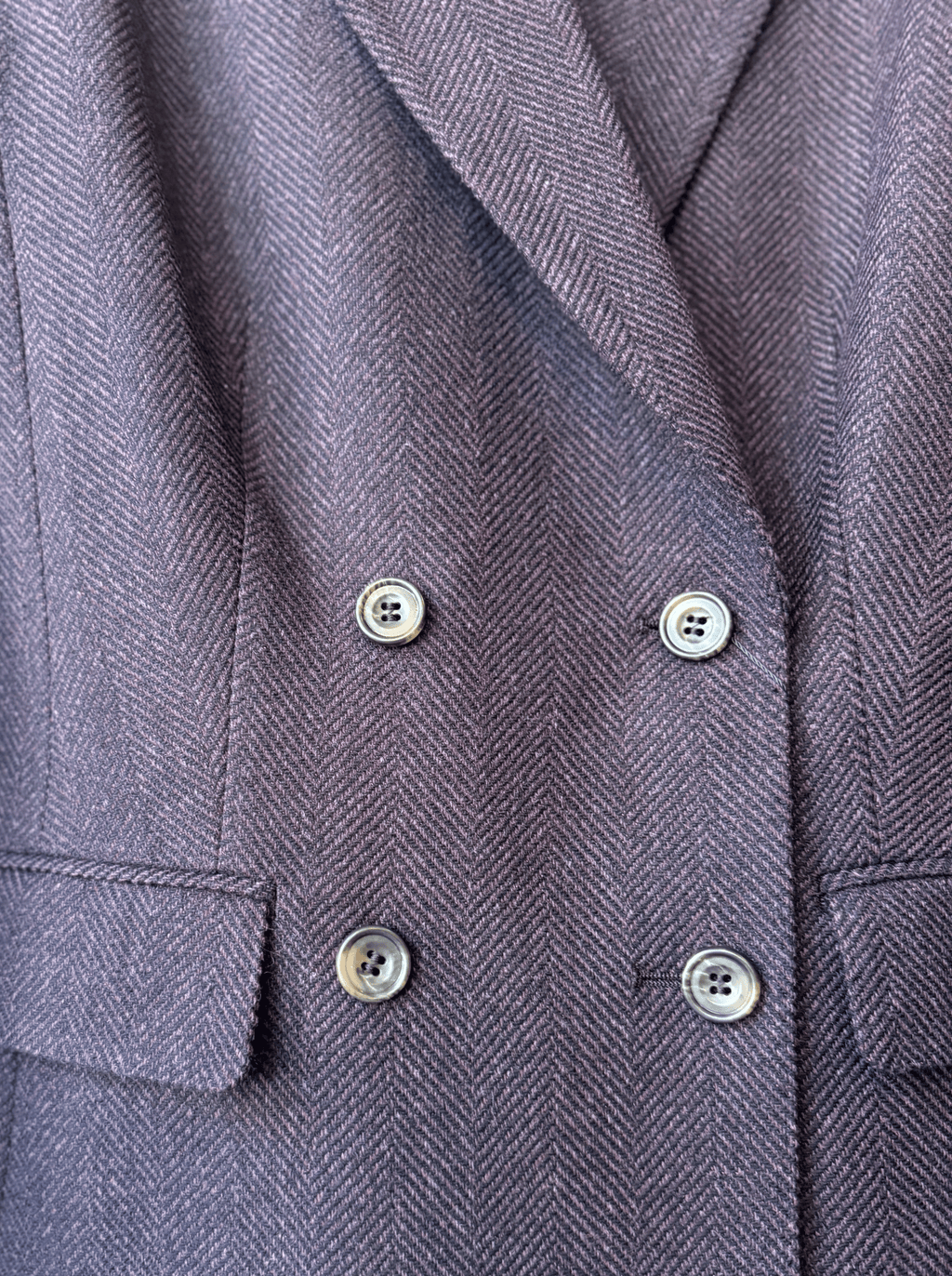 Wool & Cashmere Plum Herringbone Blazer Jacket