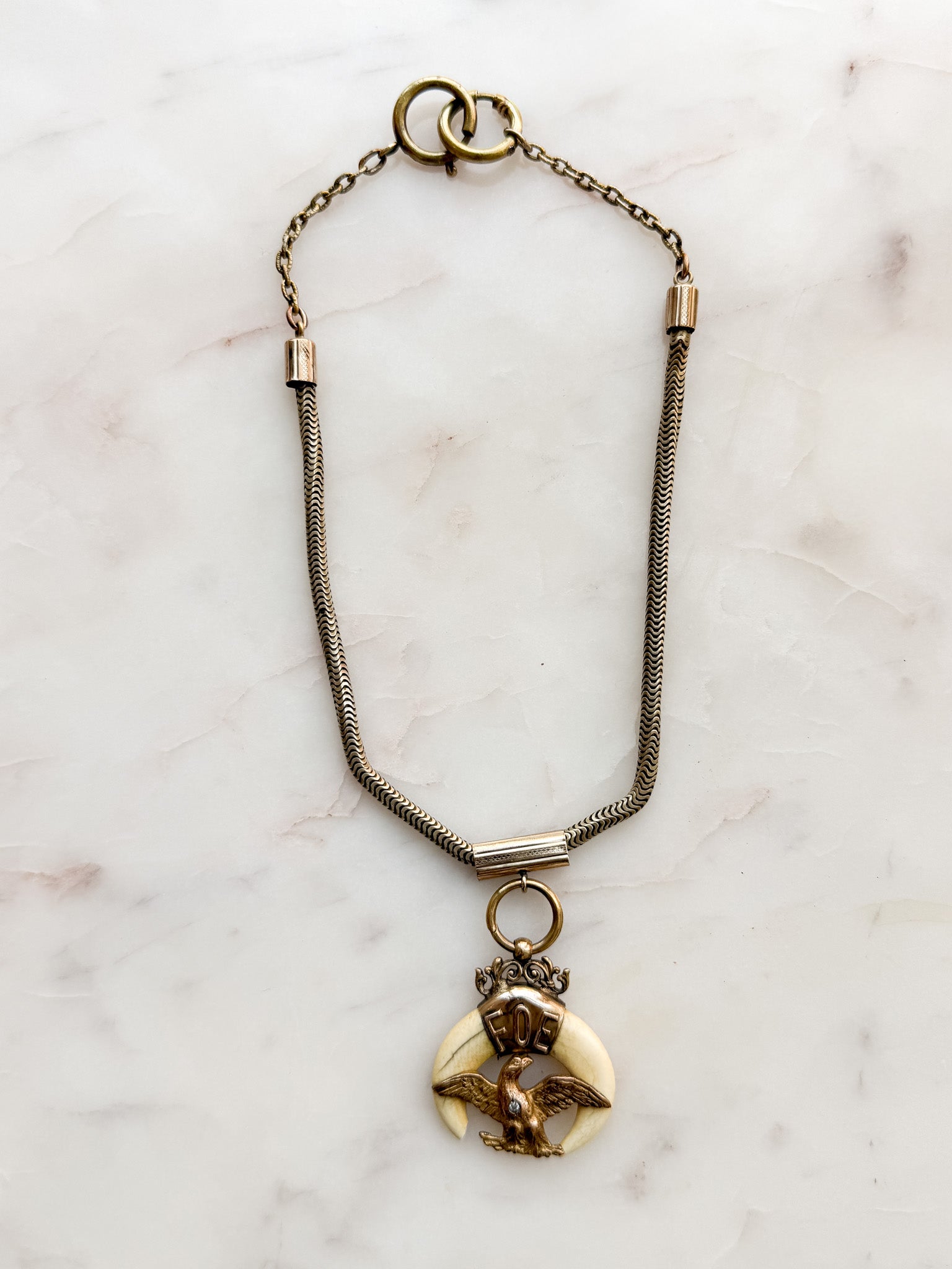 Vintage Repurposed Federation of Eagles 19th century key fob