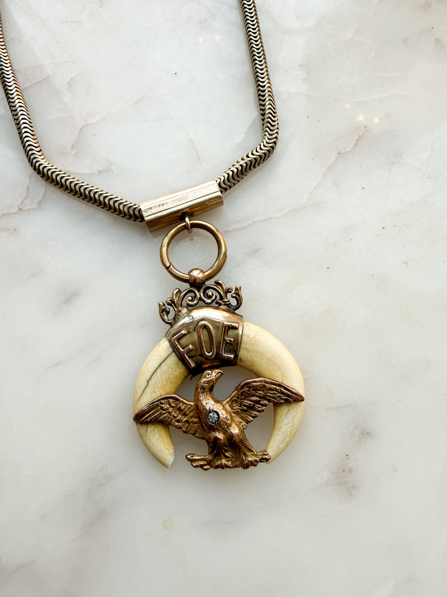 Vintage Repurposed Federation of Eagles 19th century key fob