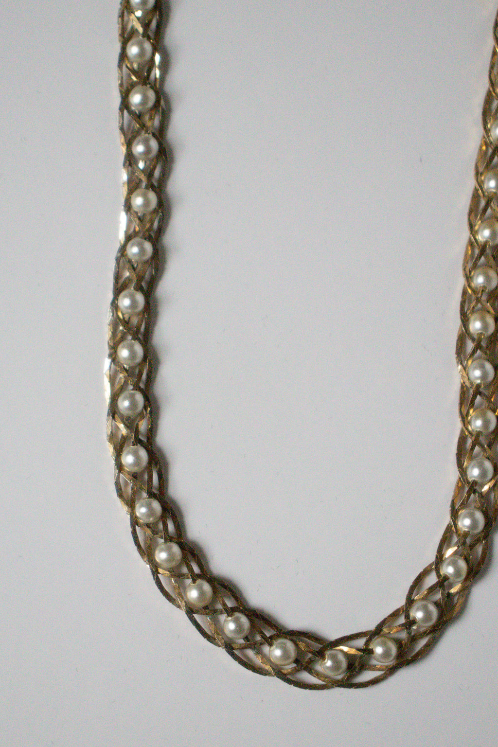 Vintage Faux Pearl Chain Necklace