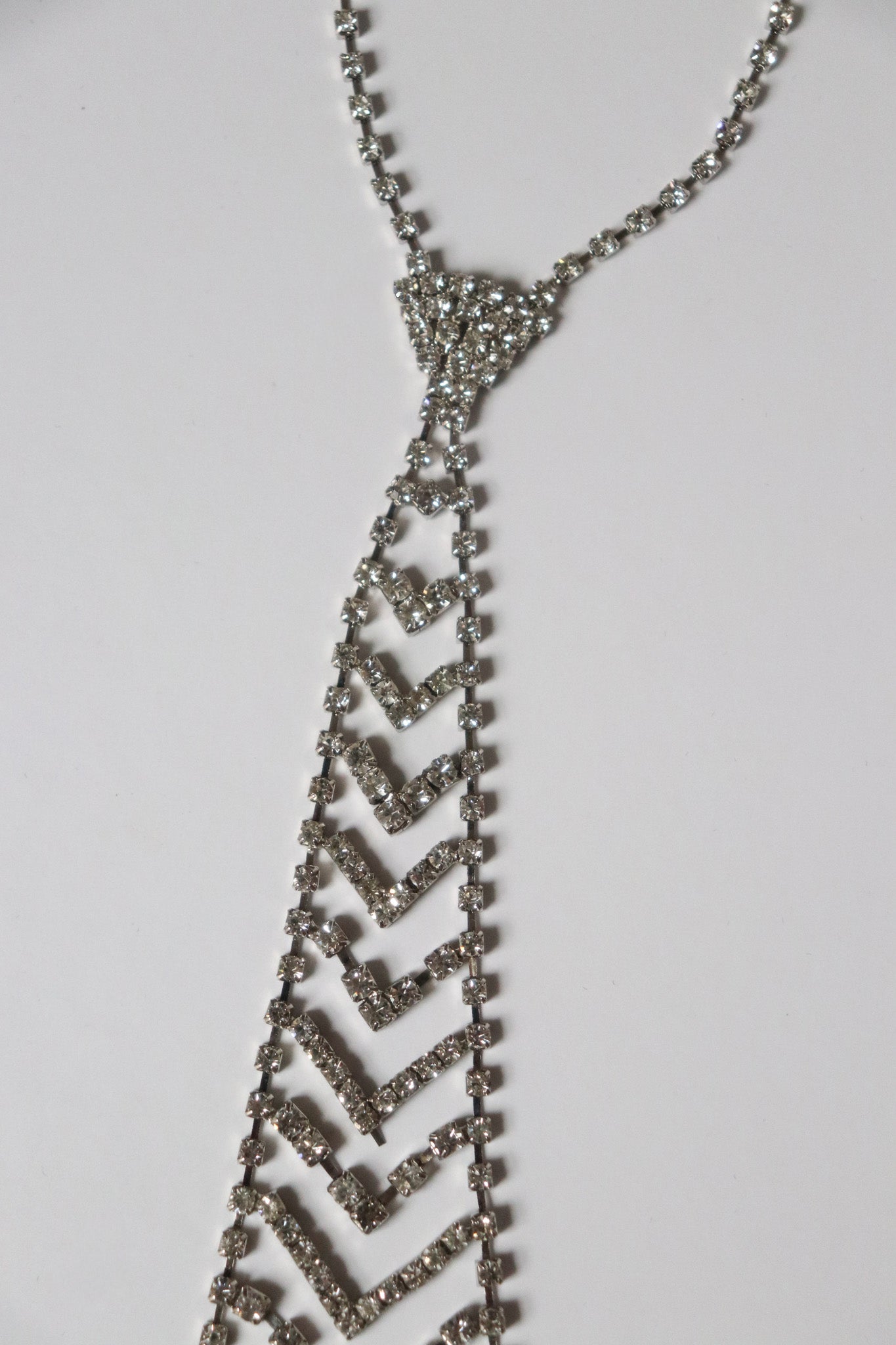 Vintage Rhinestone Tie Necklace
