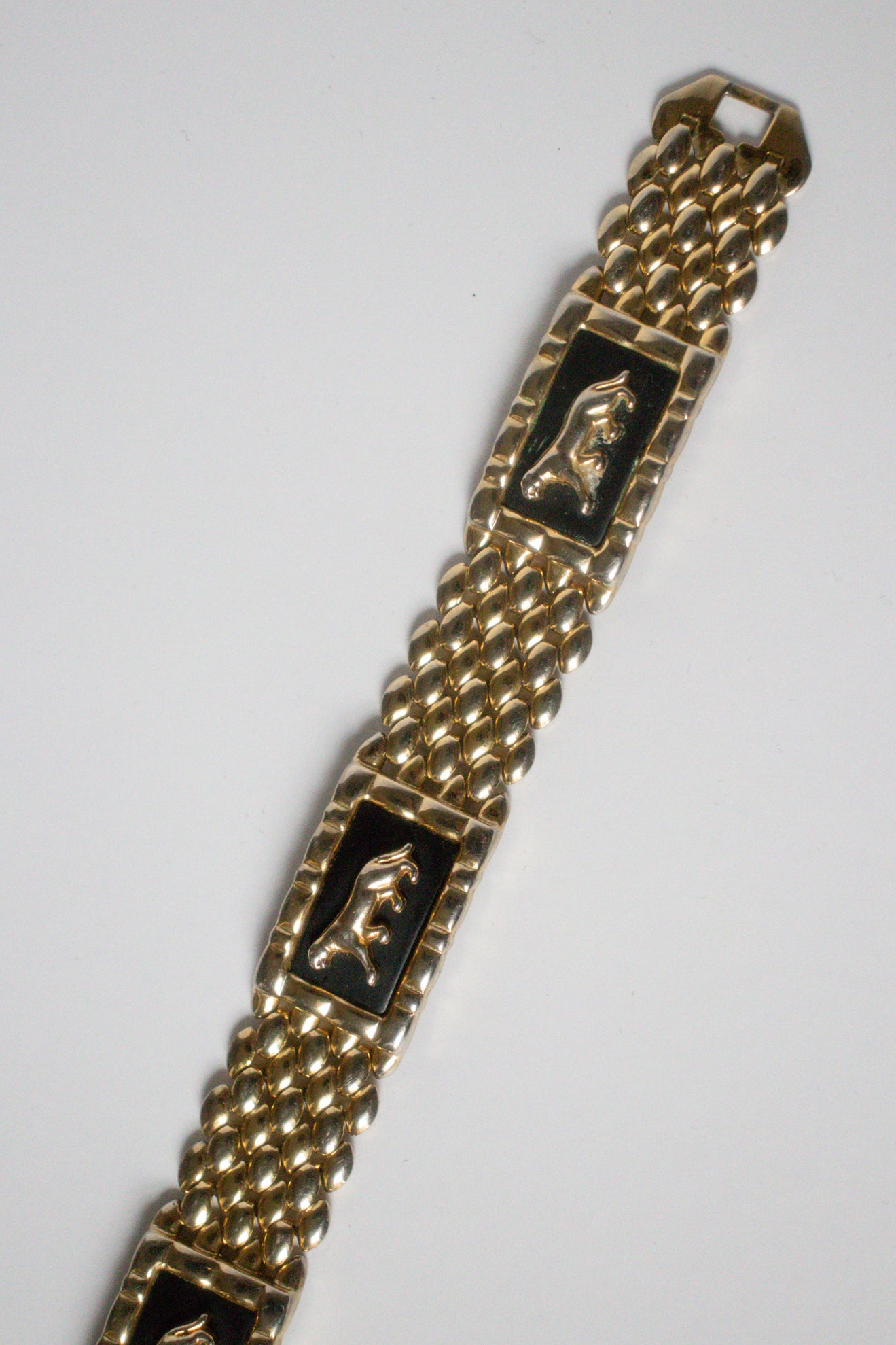 Vintage Lion Black Plate Bracelet