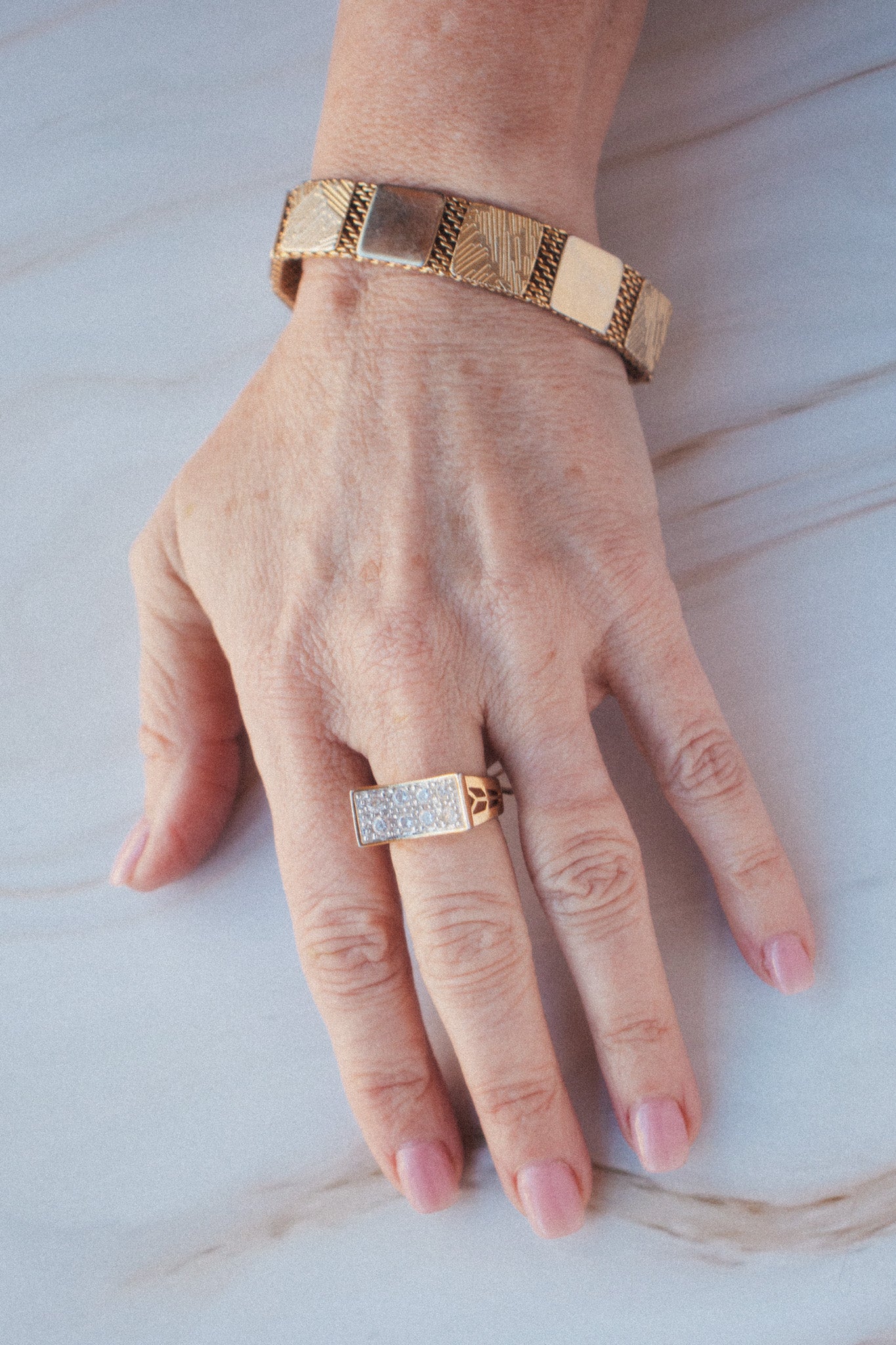 Vintage Squares with Mesh Bracelet