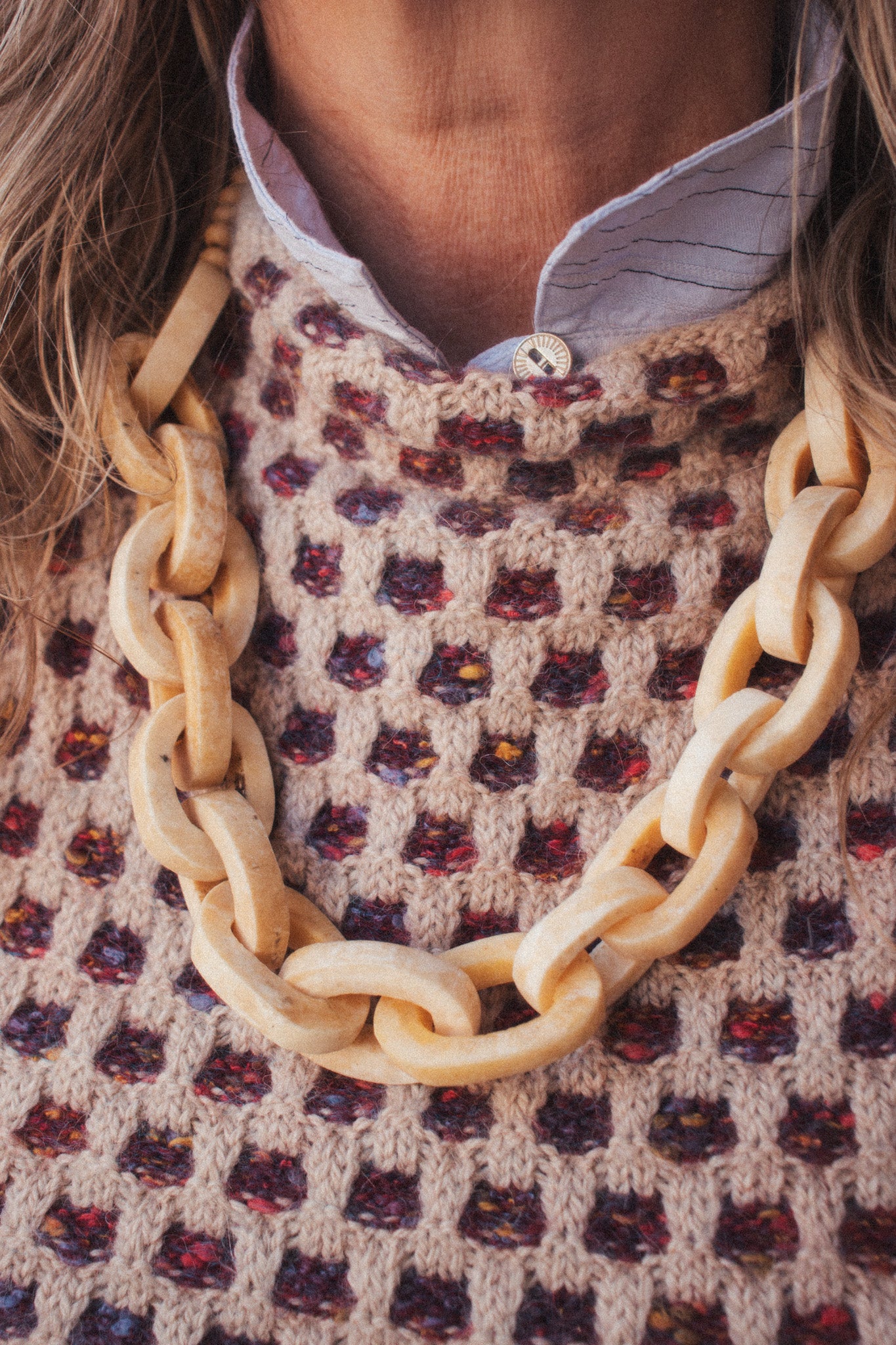 Vintage Bone Chain Necklace