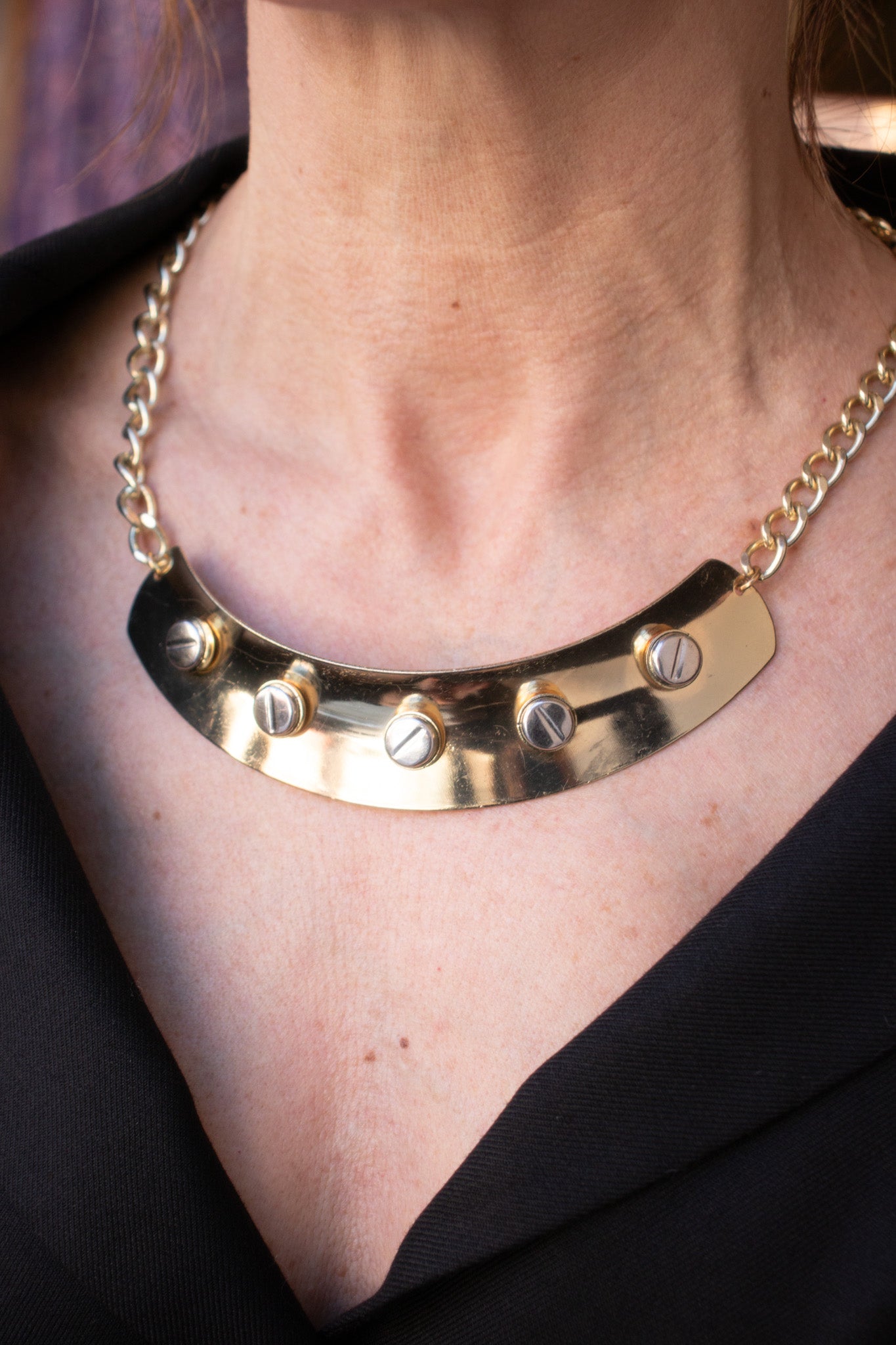 Vintage Bib with Screw Details