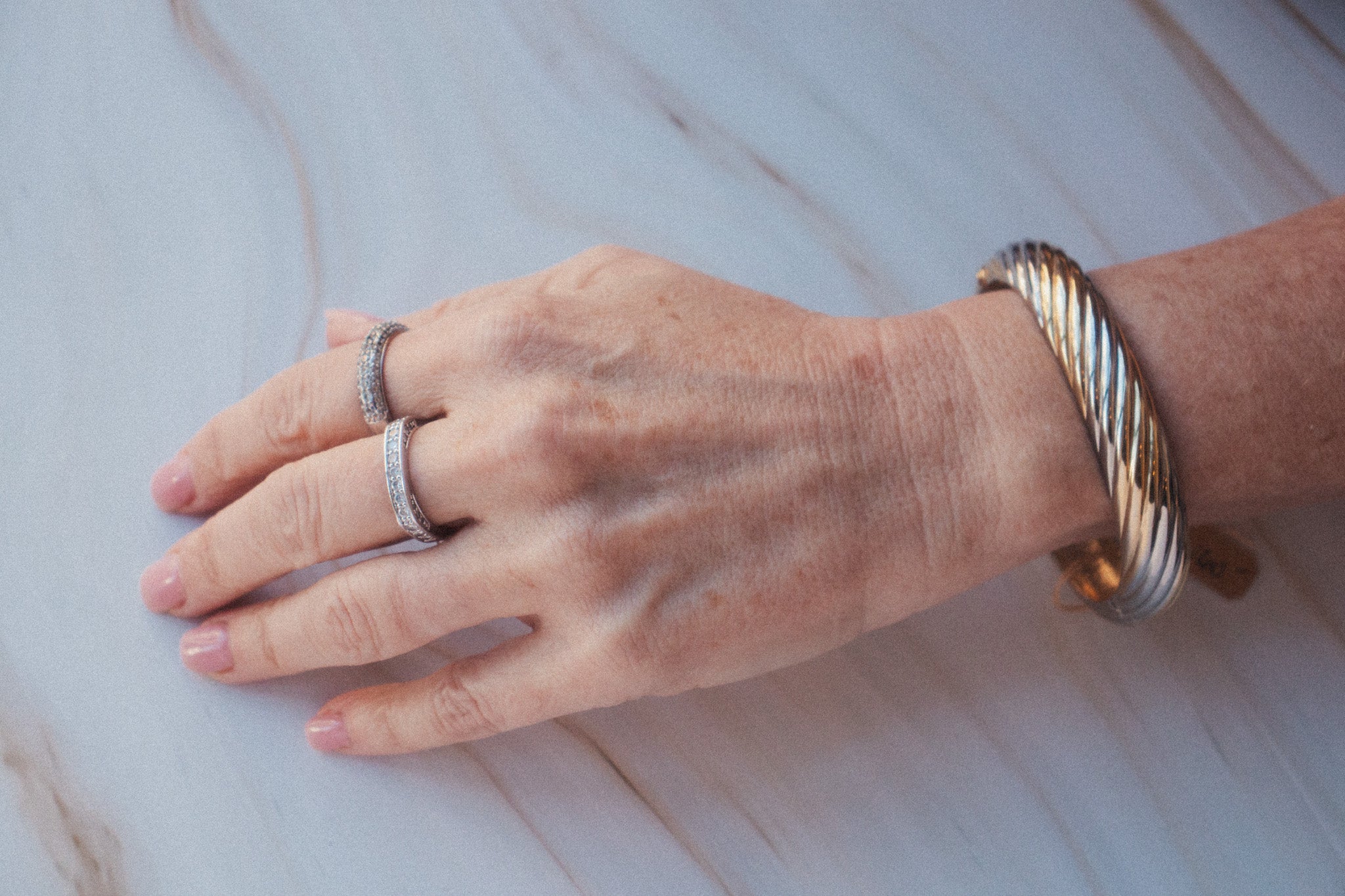 Vintage Sterling/CZ band ring