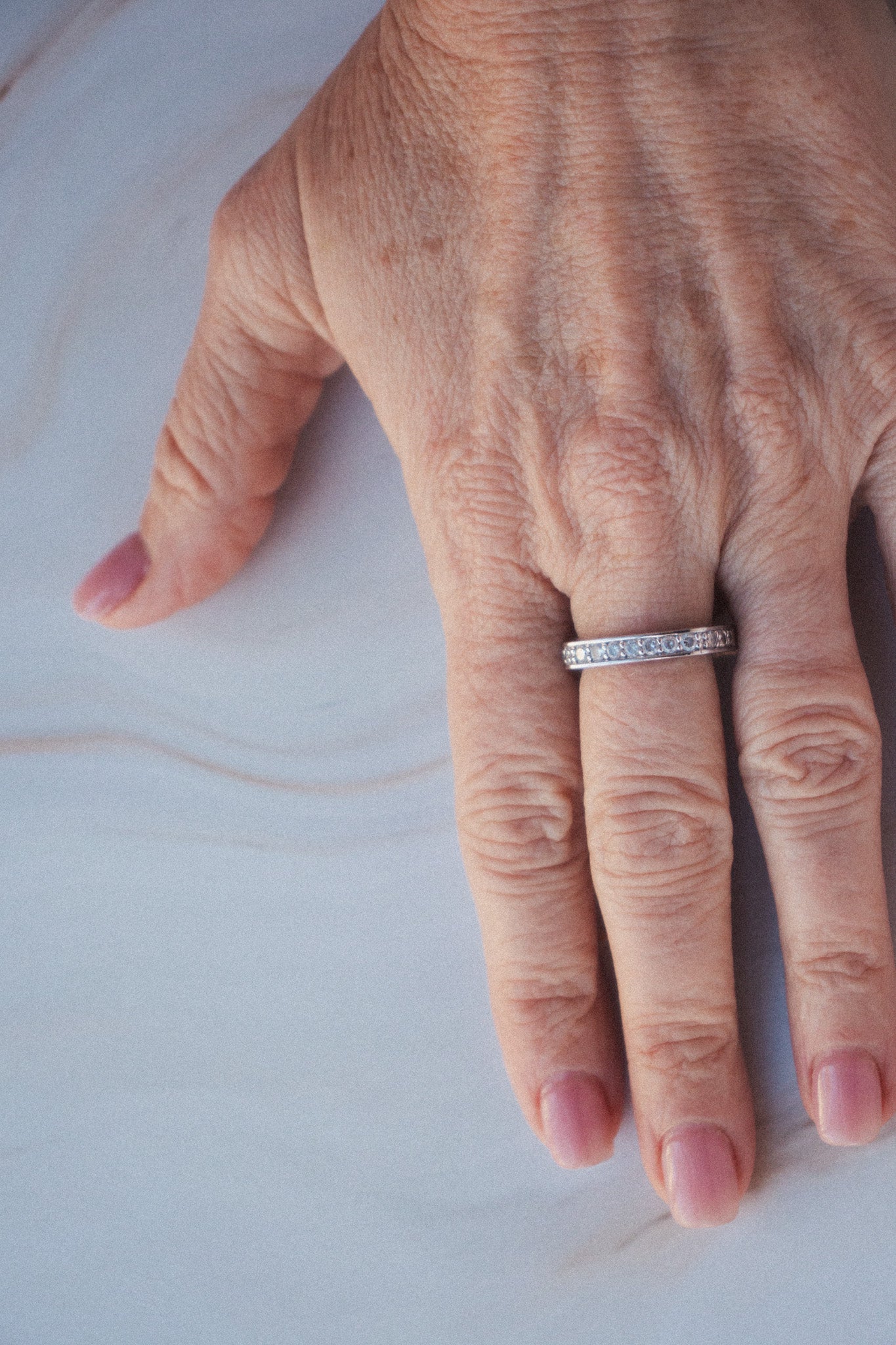 Vintage Sterling/CZ band ring