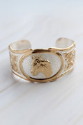 Vintage Gold and Silver Horse Cuff