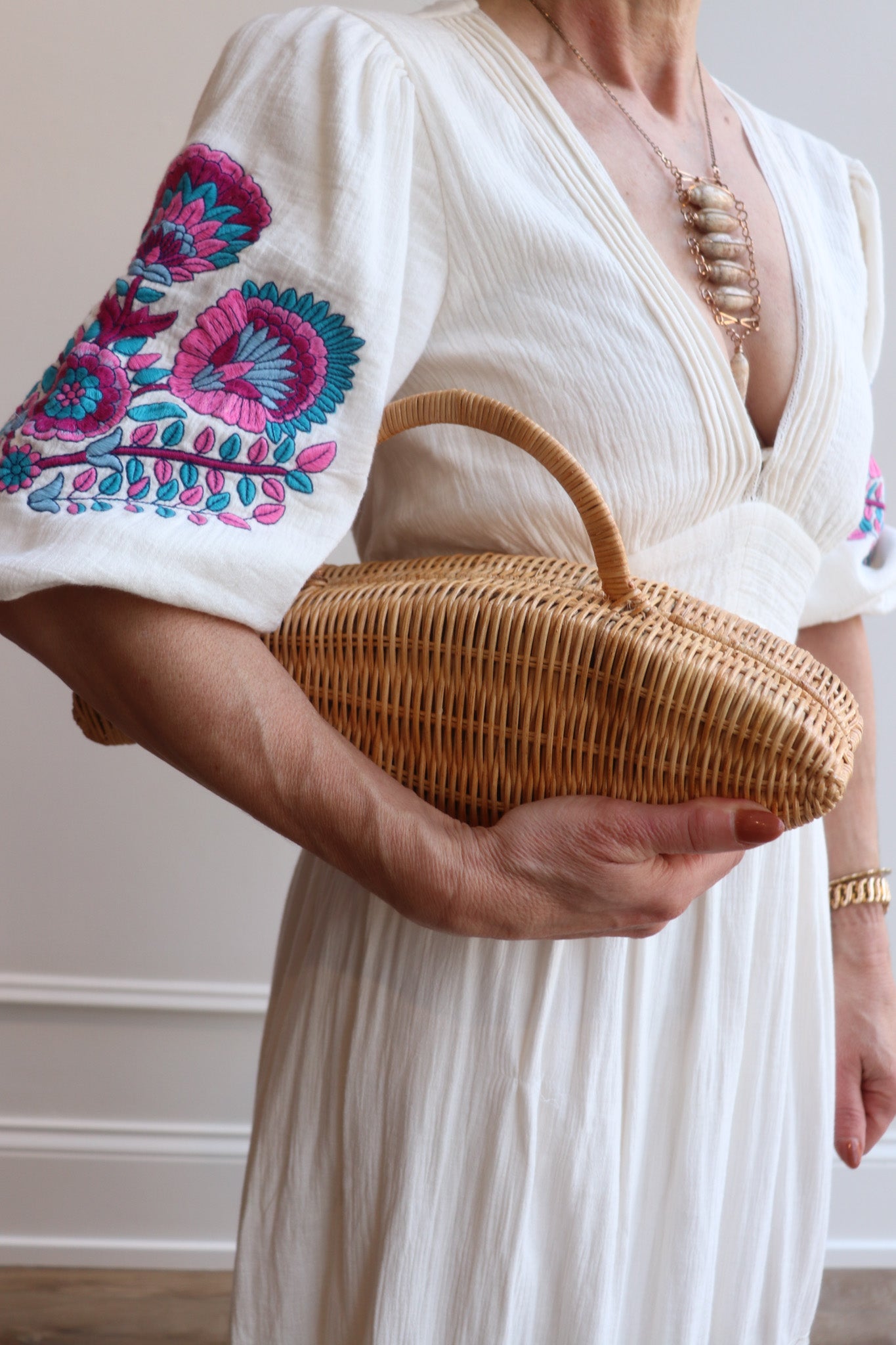 Raffia Wicker Fish Statement Purse
