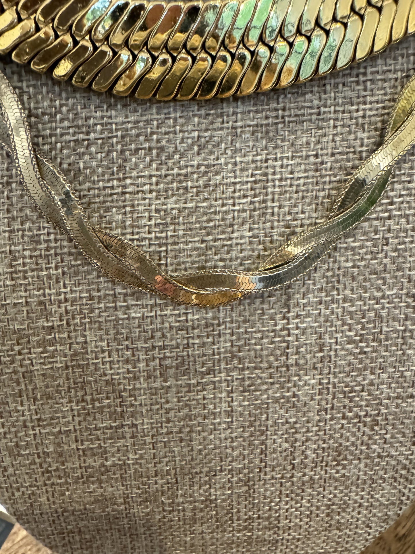 VBO Twist Short Necklace Signed Gold Over Sterling