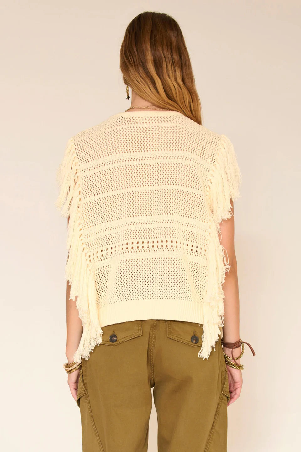 Keline Knit Fringe Vest