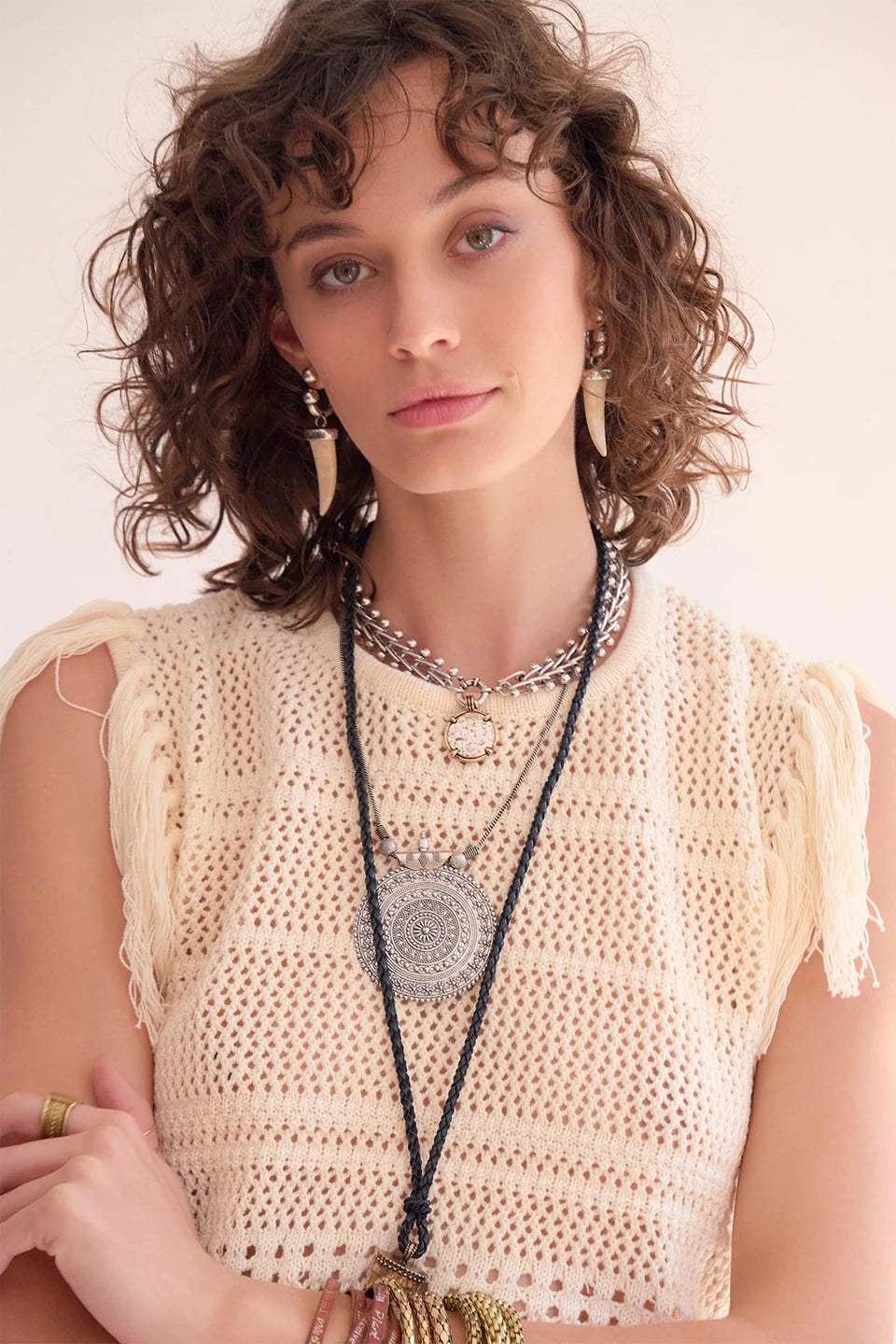 Keline Knit Fringe Vest