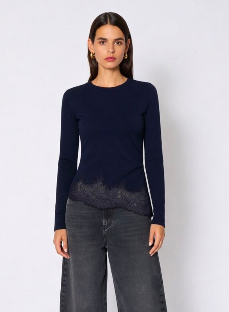 Midnight Blue Lace Pullover